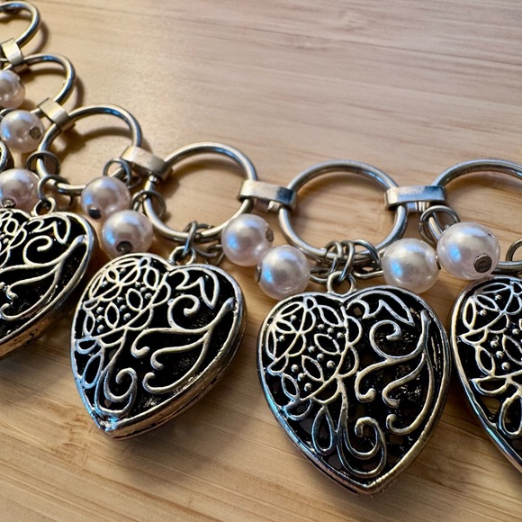 Silver Heart Necklace and Earring Set - Picture 6 of 10